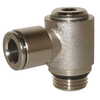 Push in fitting nickel plated brass male swiveling elbow BSPP(G) and metric